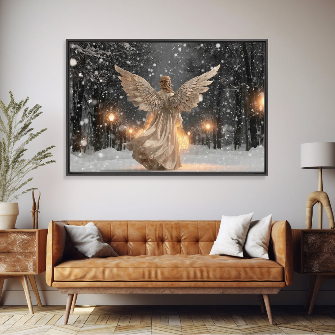 Celestial Cross – Framed Canvas Print – Christian Christmas Art – Christian Art Canvas – Subtle Christian Art – Christian Painting – Christ