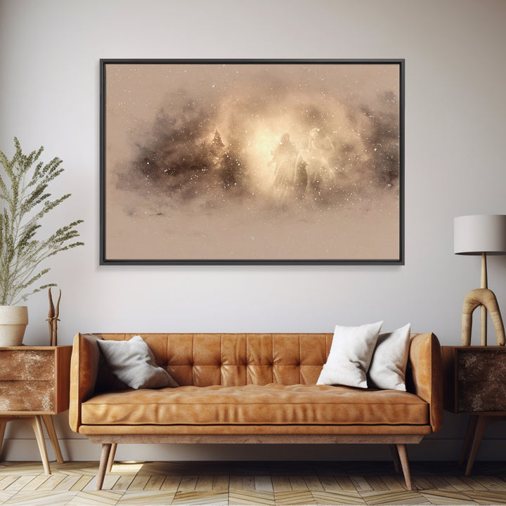Shepherd Of Peace – Framed Canvas Print – Christian Art – Christian Wall Art – Minimalist Christian Art – Christian Art Print – Christmas A
