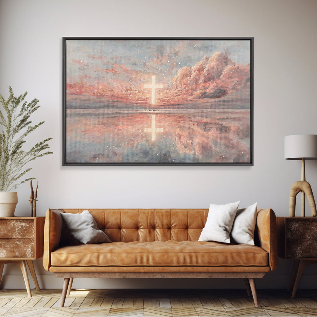 Cave Of New Light – Framed Canvas Print – Christian Christmas Art – Christian Art Painting – Framed Christian Art – Christmas Wall Art – Ch