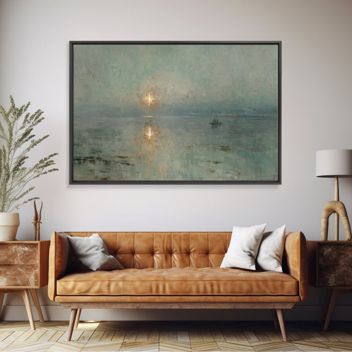 Stable Light – Framed Canvas Print – Christian Christmas Art – Christian Art Work – Christian Art Canvas – Moody Christmas Art – Christmas
