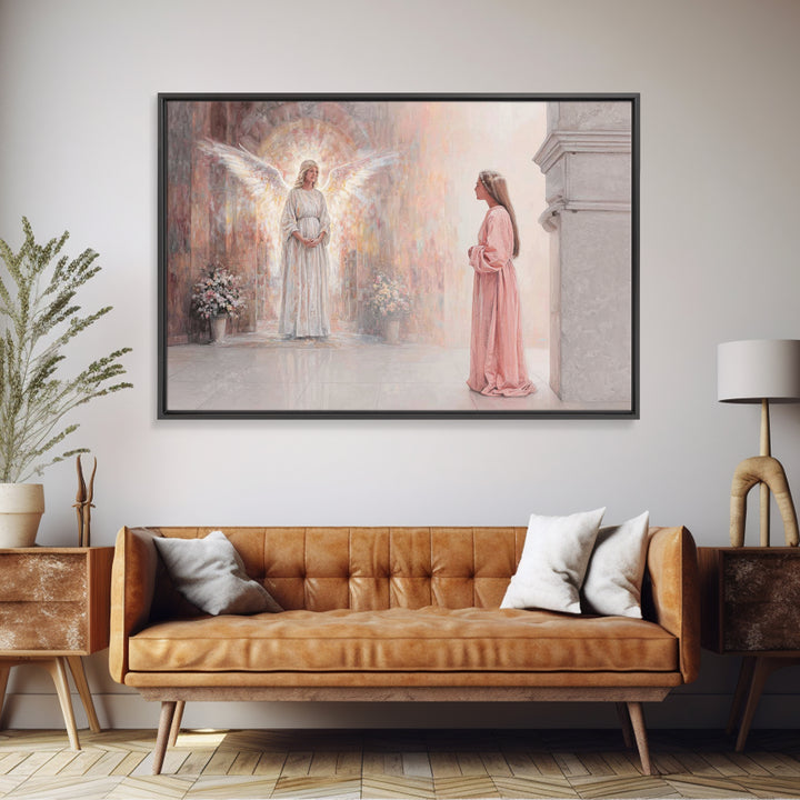 Radiant Messenger | Framed Canvas Print | Christian Art Canvas | Christian Decor | Modern Christian Art | Christian Wall Art | Christmas Ar