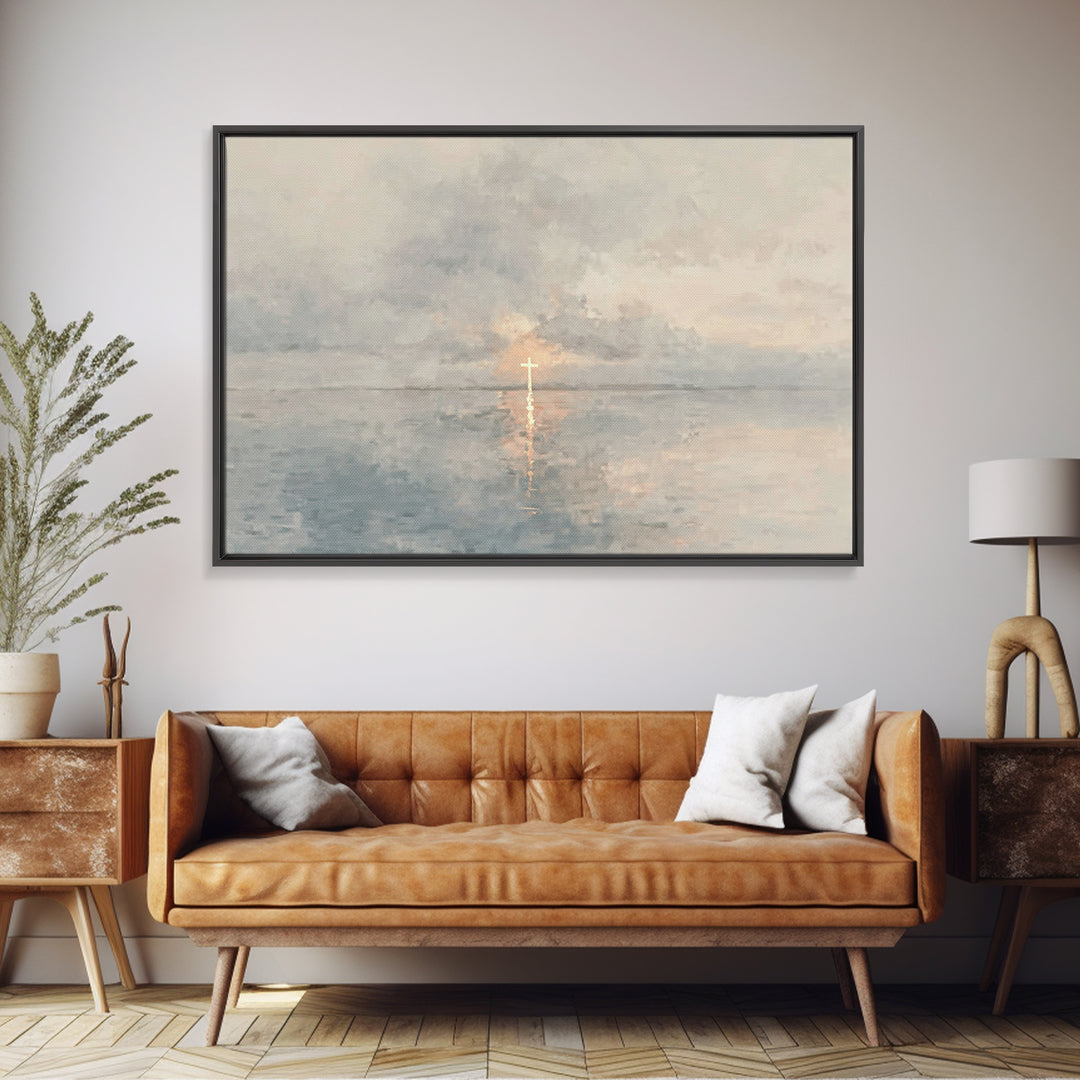 Heaven’s Quiet Manger – Framed Canvas Print – Christian Wall Art – Christian Art Canvas – Christmas Art – Christian Art Print – Christian C