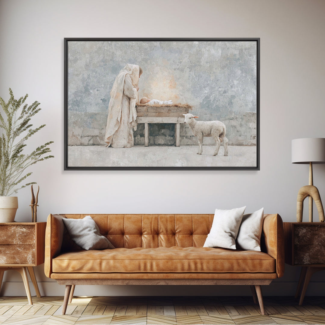 Mountain of Grace – Framed Canvas Print – Christian Art Canvas – Christian Wall Art – Vintage Christian Art – Christian Art – Christian Gif