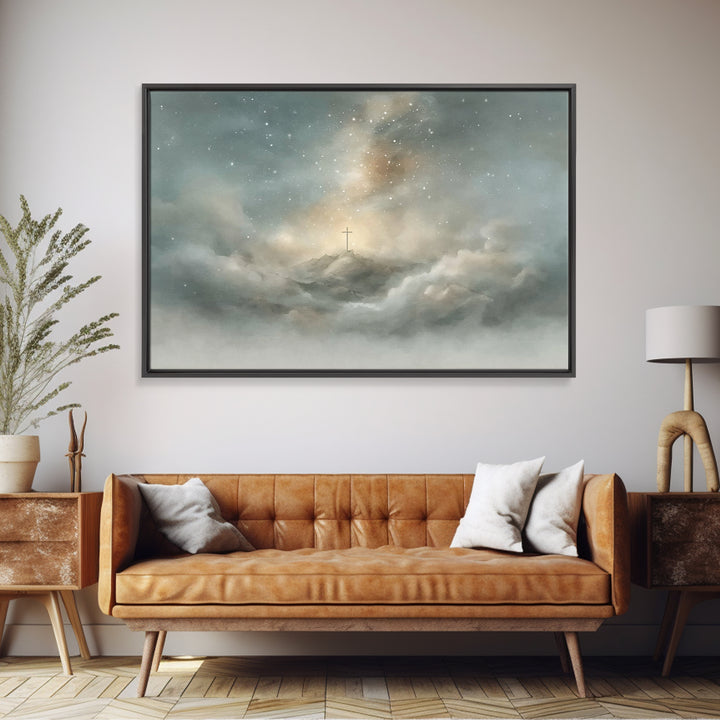 Sacred Table Light, Framed Canvas Print, Christian Art Canvas, Christian Painting, Christian Wall Art, Christmas Wall Art, Christian Decor
