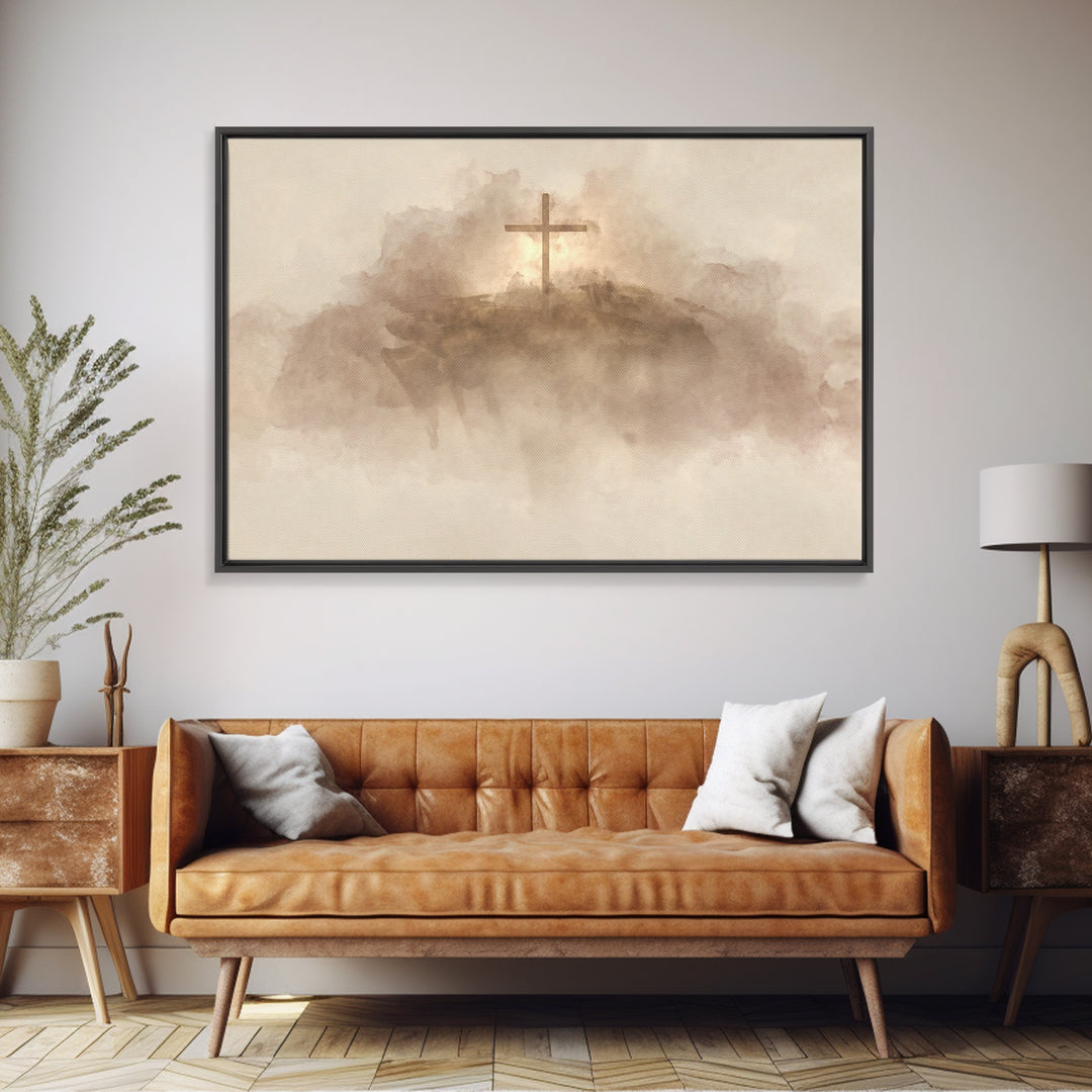 Quiet Communion Glow – Framed Canvas Print – Christian Art Canvas – Christmas Wall Art – Christian Wall Art – Christian Painting – Christia