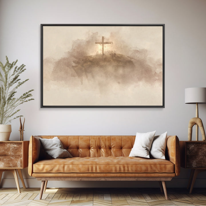 Quiet Communion Glow – Framed Canvas Print – Christian Art Canvas – Christmas Wall Art – Christian Wall Art – Christian Painting – Christia