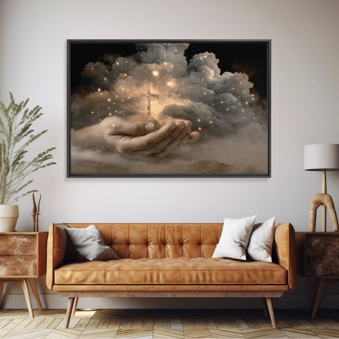 Blessed Stillness | Framed Canvas Print | Christian Art Canvas | Christian Decor | Christian Wall Art | Christmas Wall Art | Christian Pain