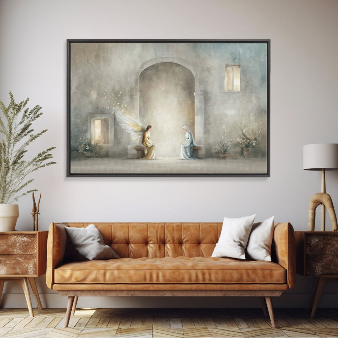 Divine Whisper – Framed Canvas Print – Christian Art Canvas – Minimalist Christian Art – Christian Wall Art – Christian Art – Christmas Art