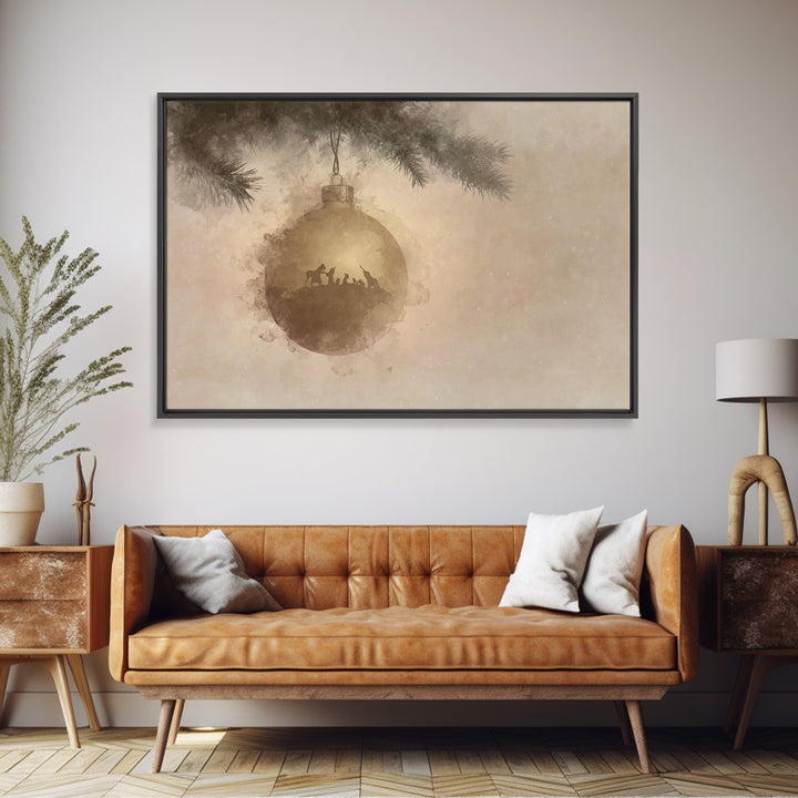 Path Of Redemption, Framed Canvas Print, Christian Wall Art, Christian Christmas Art, Christian Art Canvas