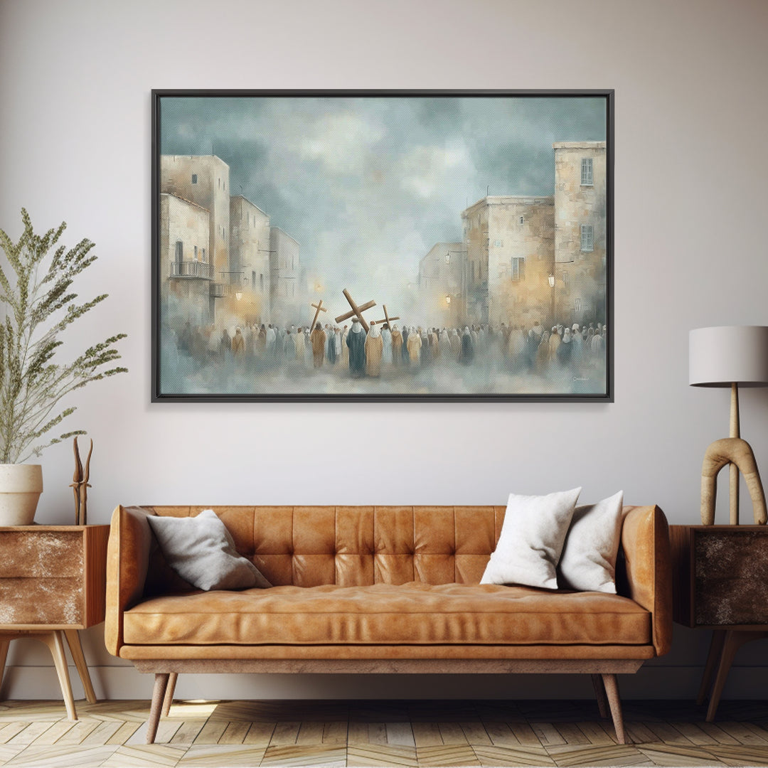 Heavenly Harps – Framed Canvas Print – Christian Wall Art – Christian Art Canvas – Christmas Art – Christian Christmas Art – Christian Deco