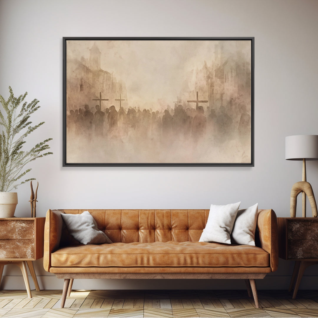Sacred Journey – Framed Canvas Print – Christian Painting – Christian Wall Art – Jesus Painting – Christian Art Work – Christian Gift Ideas