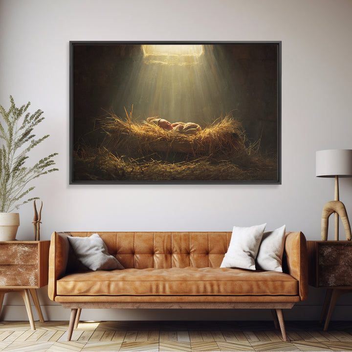Silent Night Shelter, Framed Canvas Print, Christian Christmas Art, Christmas Wall Art, Christian Art Canvas, Framed Christmas Art, Christi