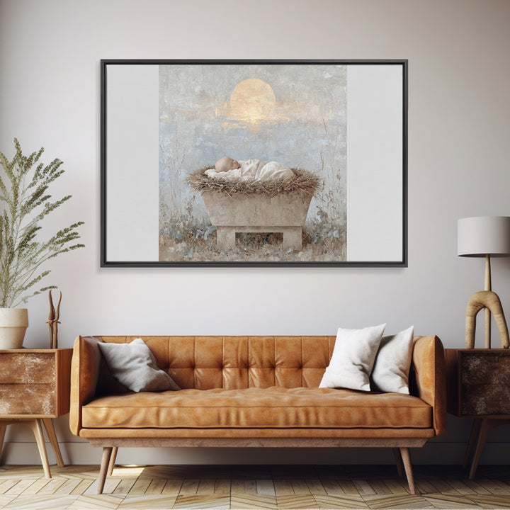 Starry Miracle – Framed Canvas Print – Christmas Art – Christian Christmas Art – Christian Art Canvas – Christmas Wall Art – Framed Christm
