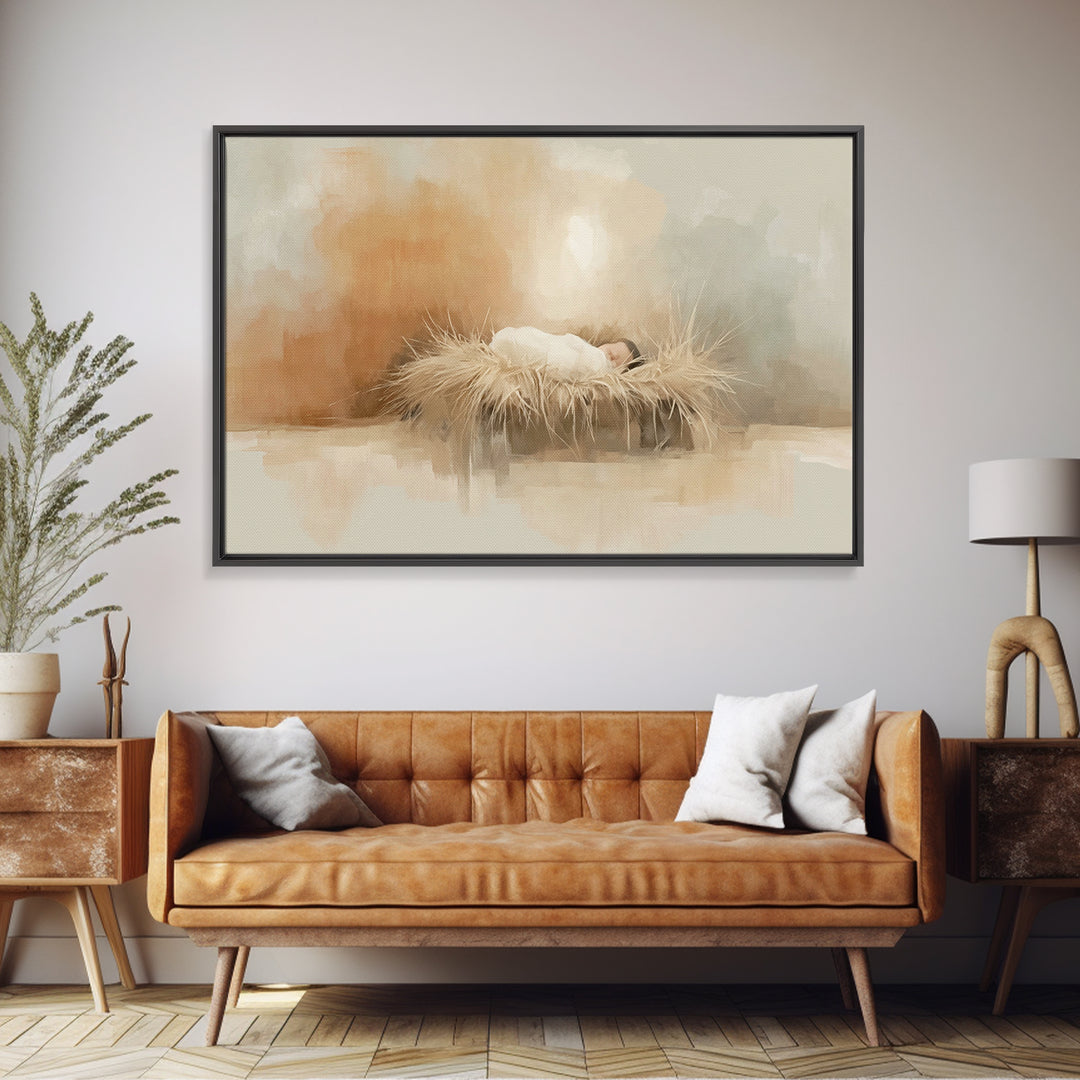Guiding Star Night, Framed Canvas Print, Christmas Wall Art, Christian Art Canvas, Christian Christmas Art, Framed Christmas Art, Christian