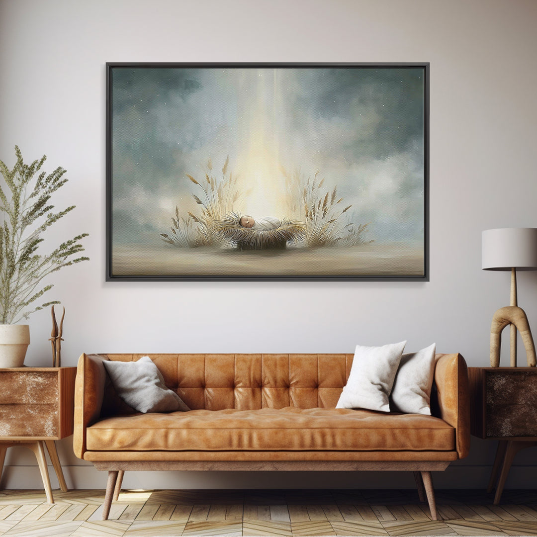 Winter Haven Light – Framed Canvas Print – Christian Wall Art – Christmas Art Prints – Christian Art Canvas – Christian Christmas Art