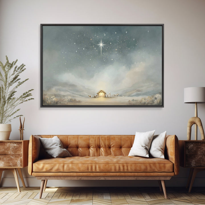 Divine Dawn Silhouette | Framed Canvas Print | Jesus Painting | Christian Wall Art | Moody Christian Art | Christian Art Print