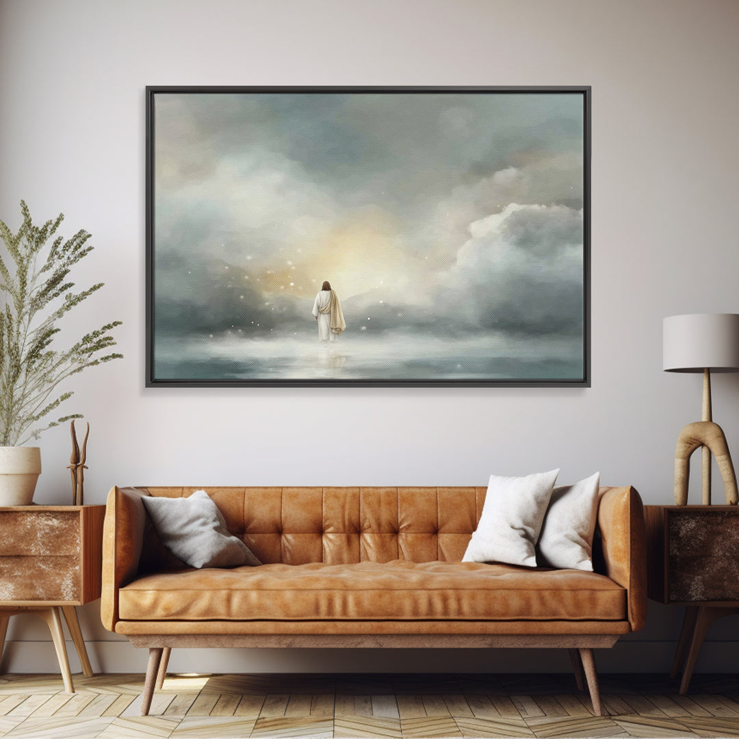 Peaceful Lily Rest, Framed Canvas Print, Christian Art Canvas, Christian Wall Art, Christian Art Print, Subtle Christian Paintings, Christi