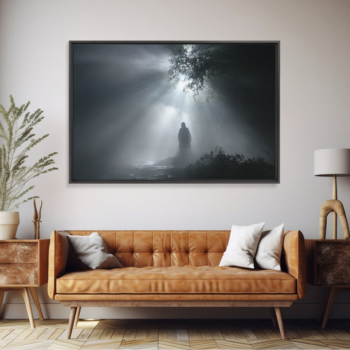 Evening Lily Lamb – Framed Canvas Print – Christian Art Work – Christian Wall Art – Christian Art Painting – Unique Christian Art – Christi