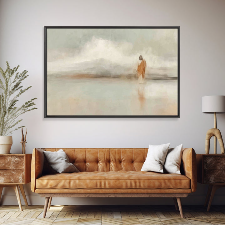 Gentle Bloom Lamb, Framed Canvas Print, Christian Art Painting, Christian Art Canvas, Christian Gift Ideas, Christian Wall Art, Subtle Chri