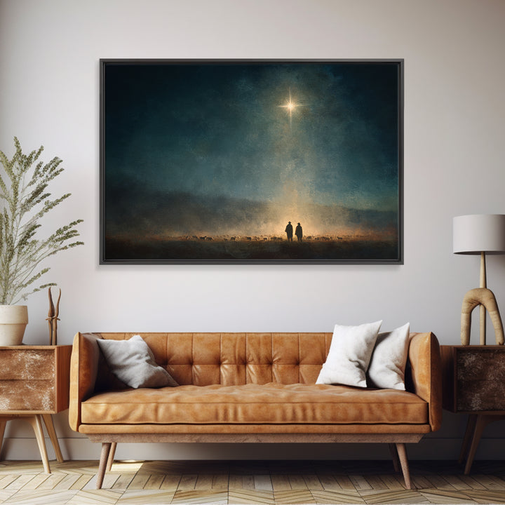 Star Of Hope – Framed Canvas Print – Christian Christmas Art – Christian Wall Art – Moody Christmas Art – Christmas Canvas Wall Art – Chris