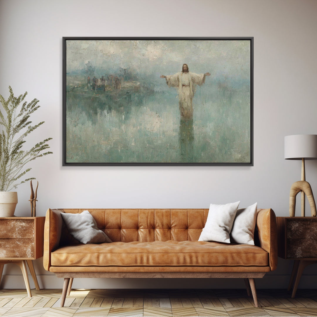 Rose Dawn Promise – Framed Canvas Print – Jesus Painting – Christian Decor – Christian Art Canvas – Christian Wall Art – Christmas Wall Art