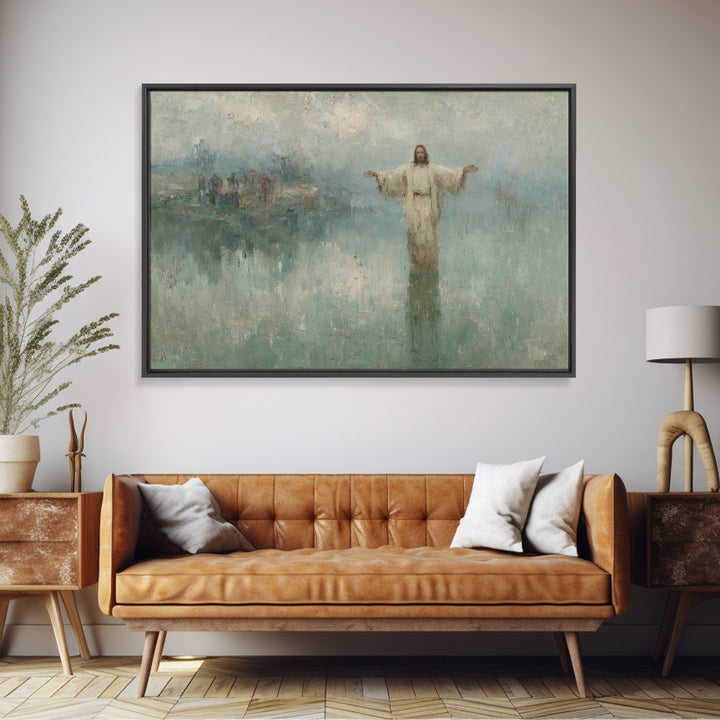 Rose Dawn Promise – Framed Canvas Print – Jesus Painting – Christian Decor – Christian Art Canvas – Christian Wall Art – Christmas Wall Art