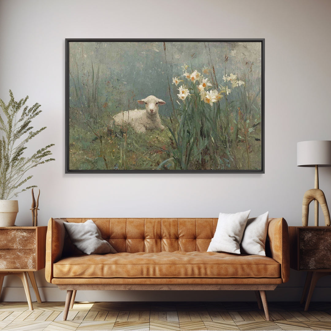 Blossoms Of Mercy | Framed Canvas Print | Christian Wall Art | Jesus Painting | Christmas Wall Art | Christian Decor | Christian Art Canvas