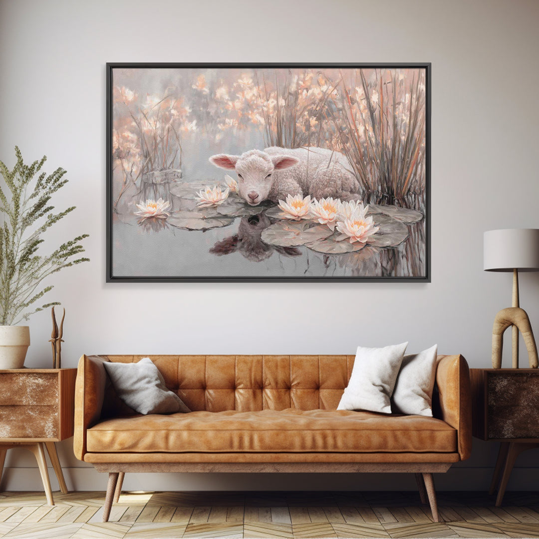 Quiet Shepherd Hope | Framed Canvas Print | Christian Art Canvas | Christian Decor | Christian Wall Art | Jesus Painting | Christmas Wall A