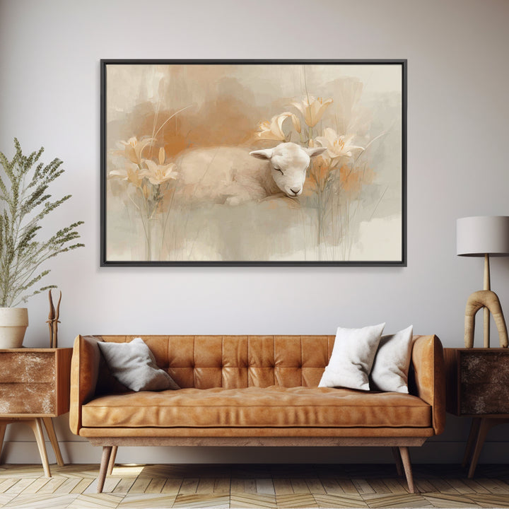 Snowfall Sanctuary Grace, Framed Canvas Print, Christian Art Canvas, Christian Decor, Jesus Painting, Christian Wall Art, Christmas Wall Ar