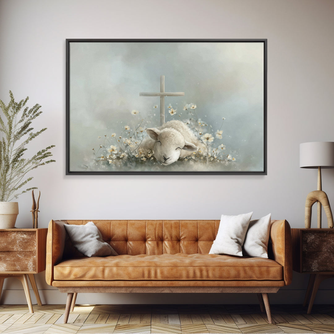 Field Of Redemption, Framed Canvas Print, Christian Art Canvas, Christian Wall Art, Abstract Christian Art, Christian Gift, Christian Chris