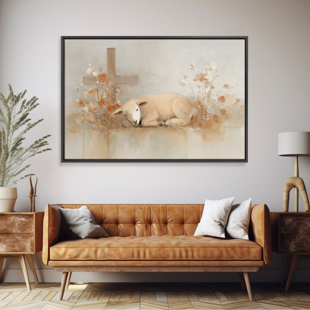 Autumn Cross Grace | Framed Canvas Print | Christian Art Canvas | Christian Wall Art | Christian Decorations | Subtle Christian Art | Chris
