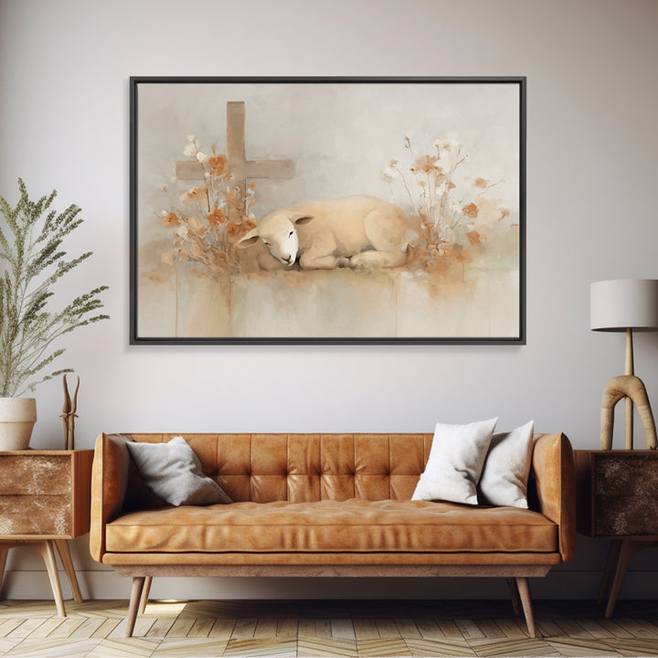 Autumn Cross Grace | Framed Canvas Print | Christian Art Canvas | Christian Wall Art | Christian Decorations | Subtle Christian Art | Chris