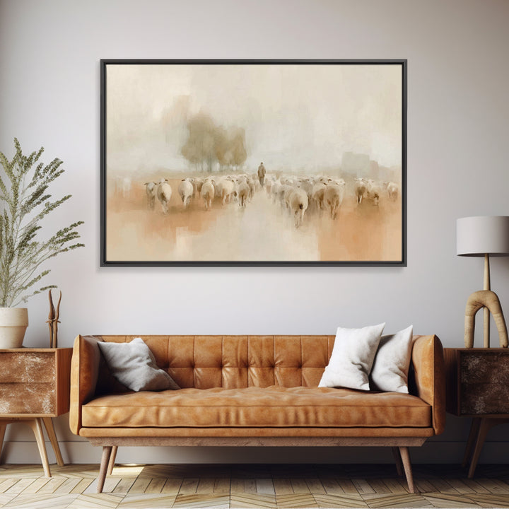 Shepherd’s Path Home, Framed Canvas Print, Christian Art Canvas, Christian Wall Art, Abstract Christian Art, Christian Gift Ideas, Subtle C
