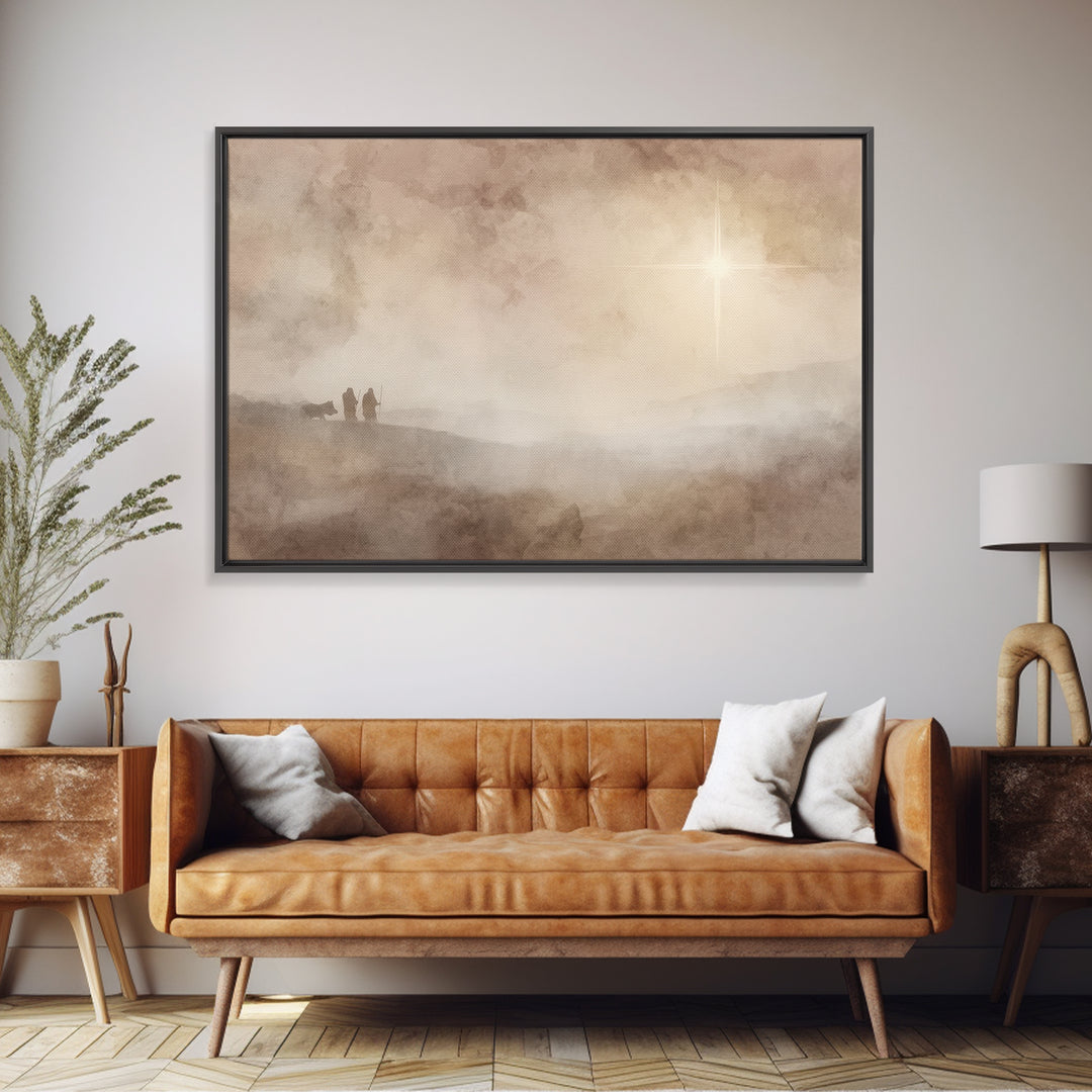 Holy Journey – Framed Canvas Print – Christian Christmas Art – Christian Wall Art – Christmas Art Prints – Modern Christmas Art – Christian