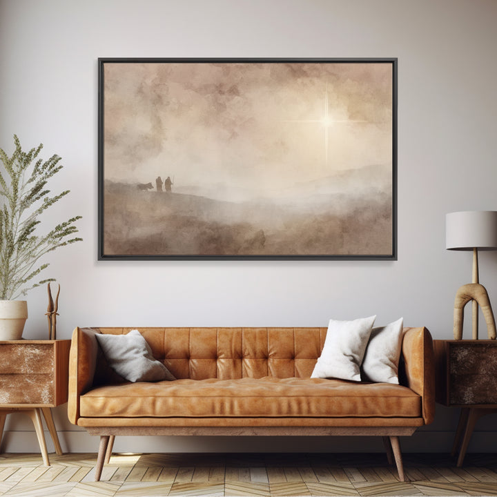 Holy Journey – Framed Canvas Print – Christian Christmas Art – Christian Wall Art – Christmas Art Prints – Modern Christmas Art – Christian