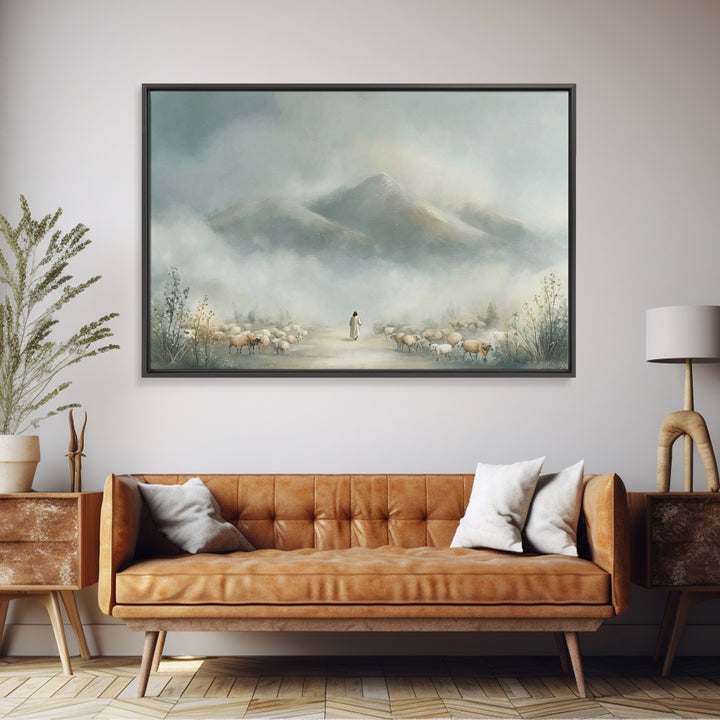Mountains Of Promise – Framed Canvas Print – Christian Christmas Art – Christian Art Canvas – Minimalist Christian Art – Christian Wall Art