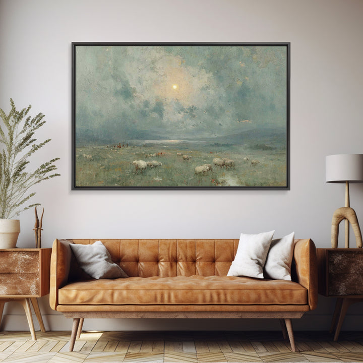 Fields Of Bethlehem | Framed Canvas Print | Christian Christmas Art | Christian Wall Art | Christian Art Canvas | Retro Christmas Art | Chr