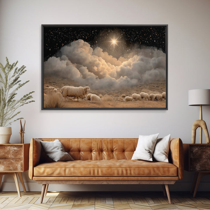 Bethlehem Star, Framed Canvas Print, Christian Christmas Art, Christmas Canvas Wall Art, Christian Art Canvas, Christian Wall Art, Christia