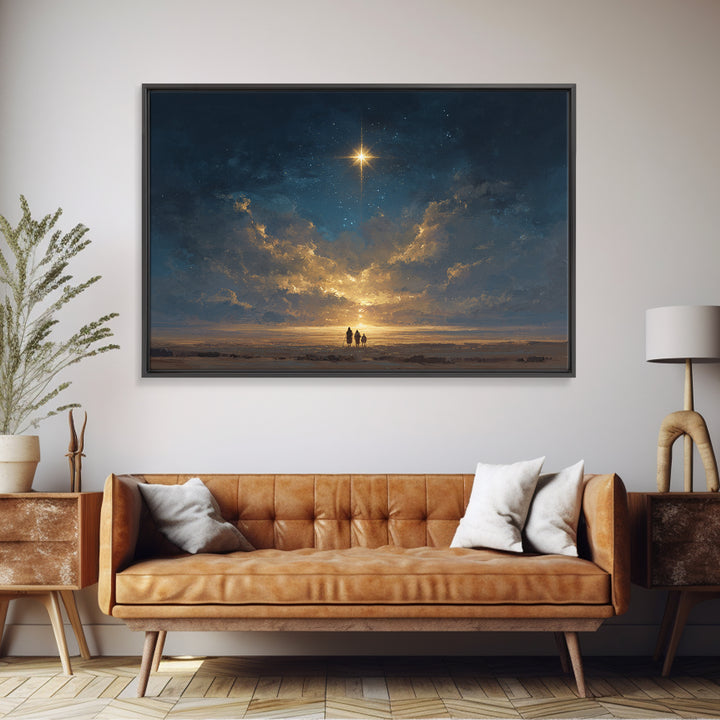 Desert Star Glow | Framed Canvas Print | Christian Christmas Art | Christmas Wall Art | Christian Wall Art | Christian Art Canvas | Christi