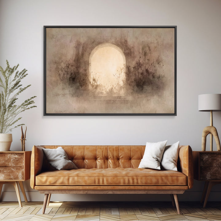 Sacred Dawn Path | Framed Canvas Print | Christian Art Canvas | Minimalist Christian Art | Christian Wall Art | Christian Art Prints | Chri
