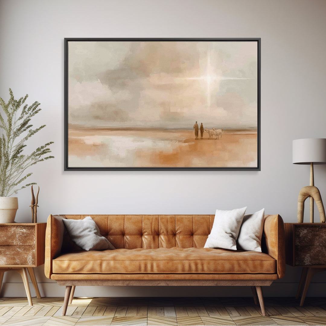 Guiding Light, Framed Canvas Print, Christian Christmas Art, Christmas Wall Art, Christian Art Canvas, Christian Wall Art, Christmas Art Pr