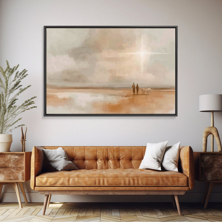 Guiding Light, Framed Canvas Print, Christian Christmas Art, Christmas Wall Art, Christian Art Canvas, Christian Wall Art, Christmas Art Pr