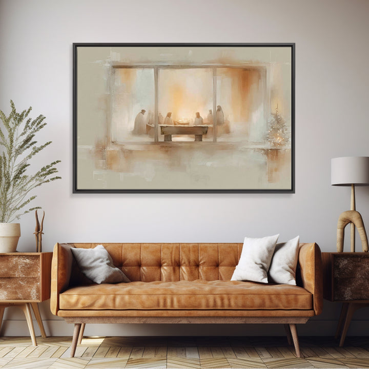 Upper Room Gathering | Framed Canvas Print | Christian Art Canvas | Christian Wall Art | Christmas Art | Christian Art Prints | Christian G