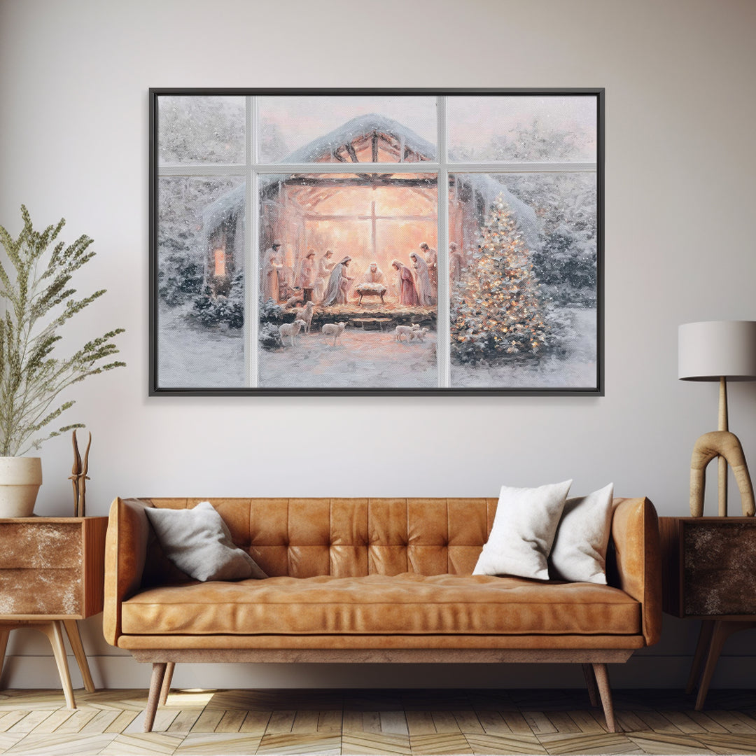 Star Of Bethlehem Peace | Framed Canvas Print | Christian Art Canvas | Christian Christmas Art | Jesus Painting | Christian Wall Art | Chri