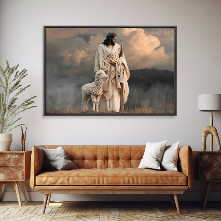 Still Fields Grace – Framed Canvas Print – Christian Art Work – Jesus Canvas Art – Minimalist Christian Art – Unique Christian Art