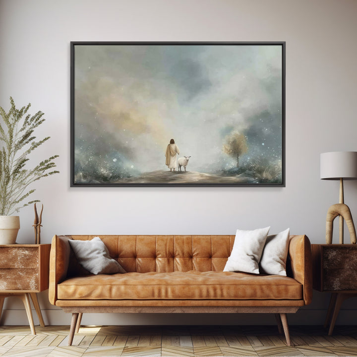 Shepherds Of Light – Framed Canvas Print – Christian Wall Art – Jesus Painting – Christian Art Canvas – Christian Decor – Christmas Art