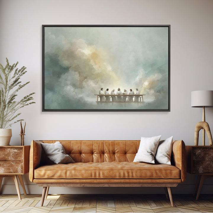 Clouds Of Communion, Framed Canvas Print, Christian Art Work, Jesus Painting, Large Christian Painting, Christian Christmas Decor, Christia