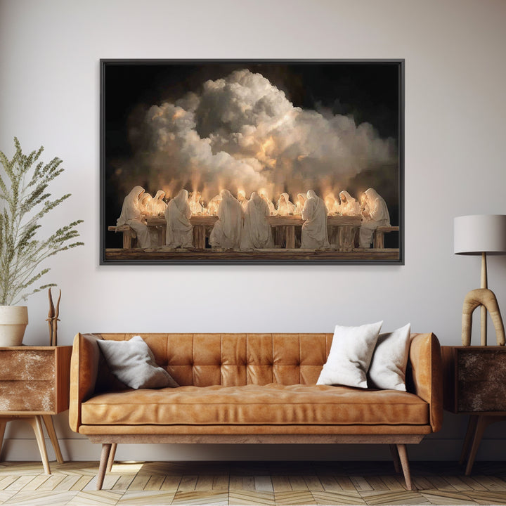 Last Supper Radiance – Framed Canvas Print – Christian Art Canvas – Jesus Wall Art – Christian Decor For Home – Unique Christian Art – Chri