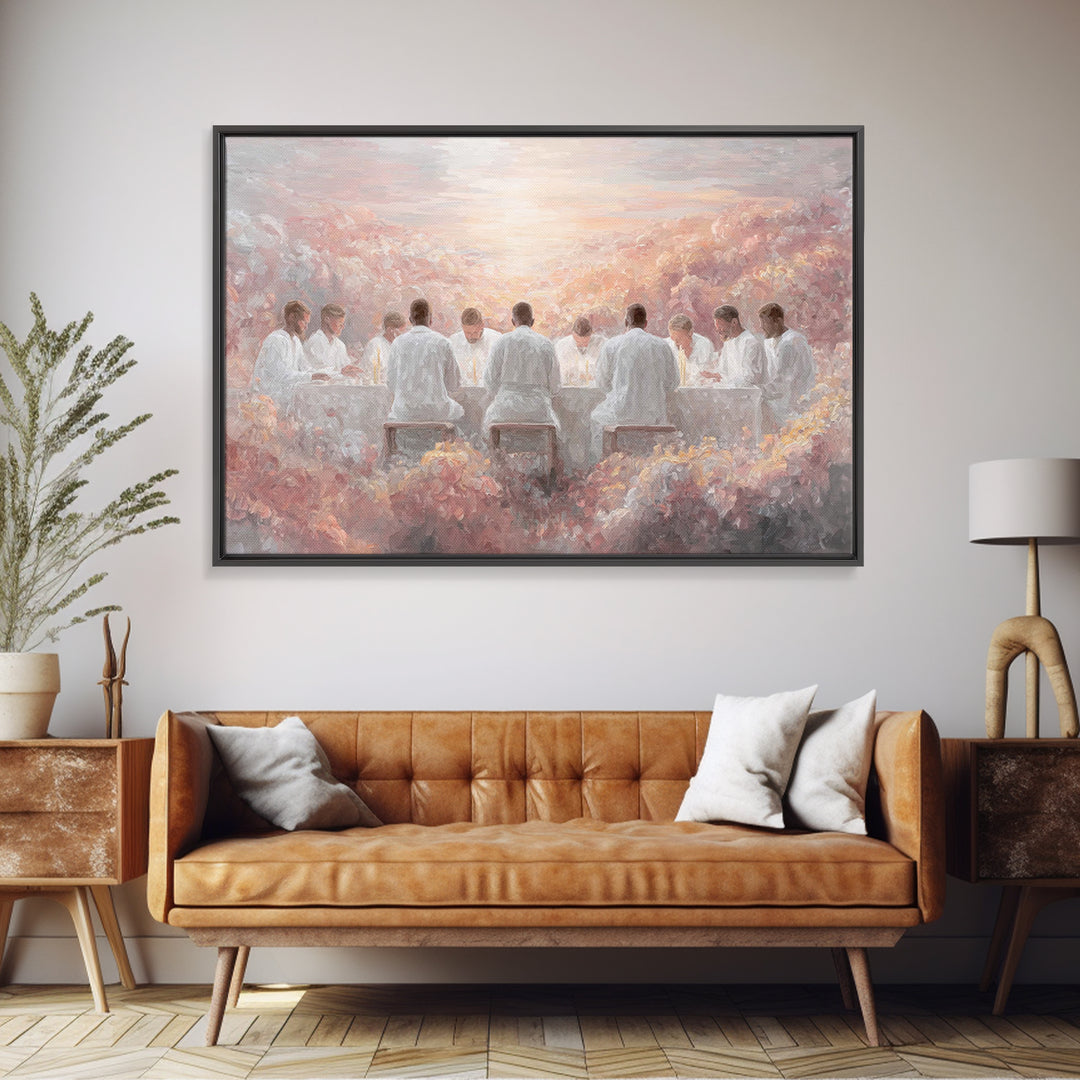 Eternal Communion Light – Framed Canvas Print – Christian Art Canvas – Modern Christian Art – Jesus Painting – Christian Christmas Decorati