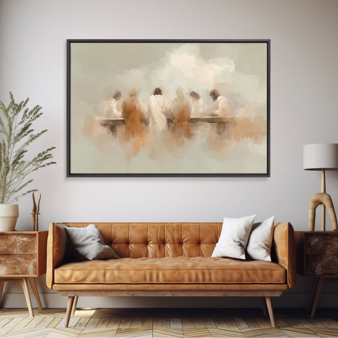 Heavenly Supper Peace – Framed Canvas Print – Christian Wall Art – Christian Art Canvas – Jesus Painting – Christian Art Work – Subtle Chri
